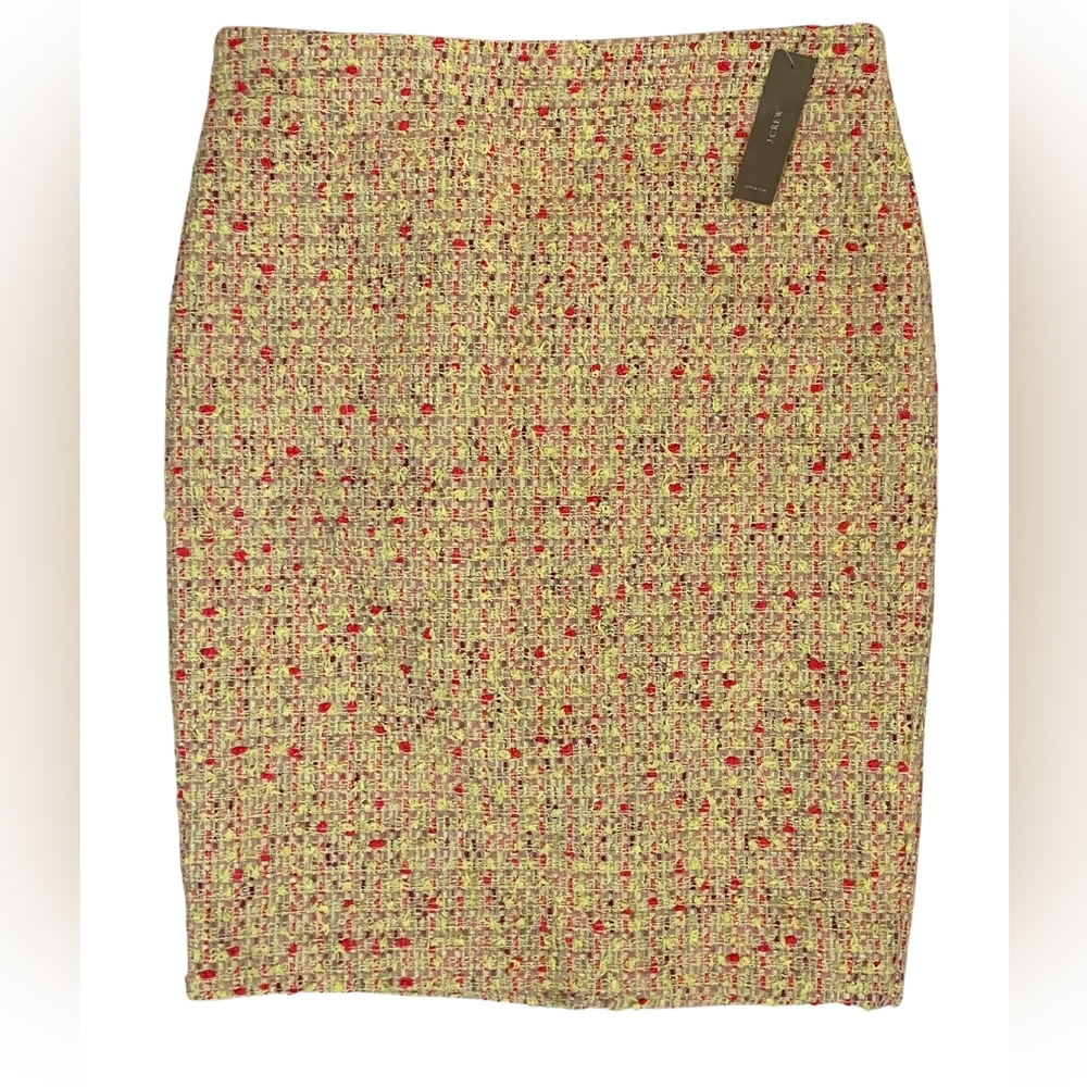 J Crew #2 Pencil Skirt, sz6, tweed, ylw